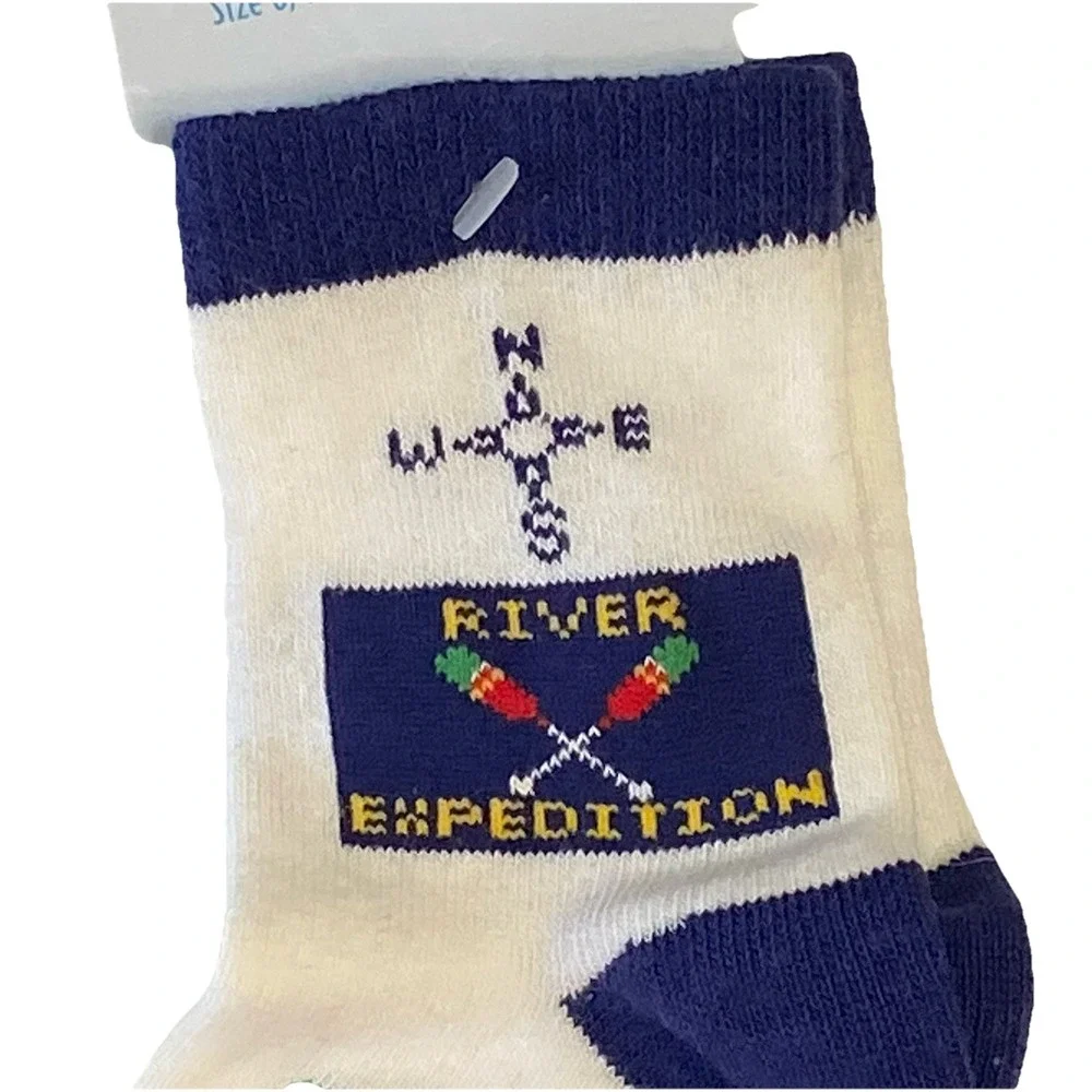 Carter's‎ Baby Socks Deadstock Vintage Canoe NWT 6-12 Months Shower Gift Retro